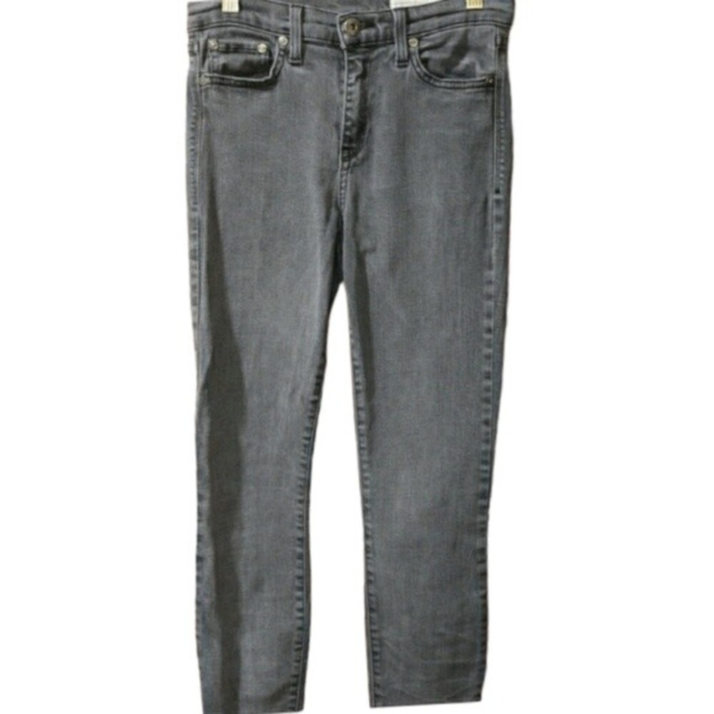 Pistola Gray Wash Skinny Jeans Raw Hem Stretch Denim Modern Trendy 26 US